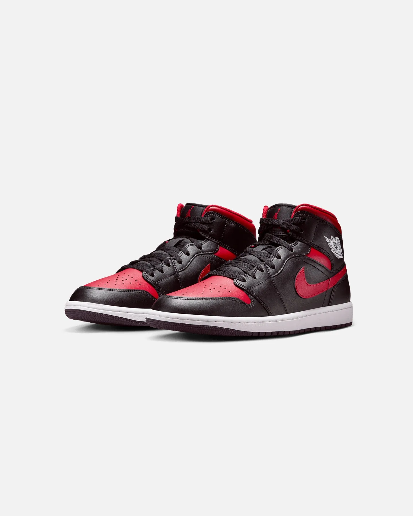 Jordan Air Jordan 1 Mid "Bred" Black/Varisty Red-Summit White Lean Form Ergonomic Footbed