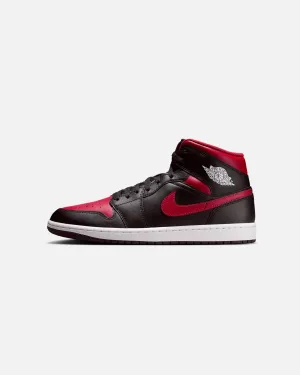 Jordan Air Jordan 1 Mid "Bred" Black/Varisty Red-Summit White Pressure Dispersion Sole Hygroscopic Fiber Blend
