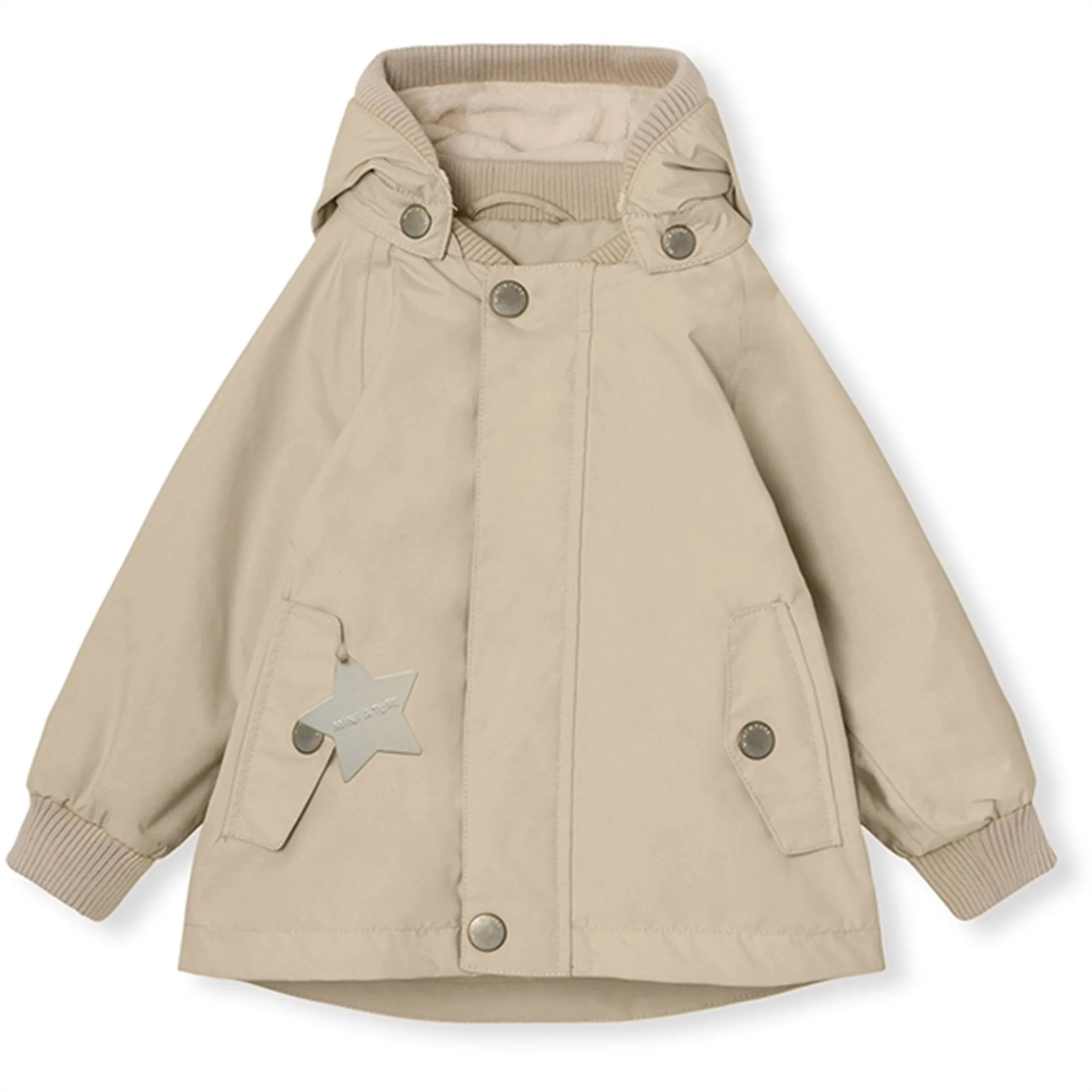 Morning Commute Gear Airtight Seam Sealing MINI A TURE WALLY Spring Jacket w/Fleece Lining Sesame