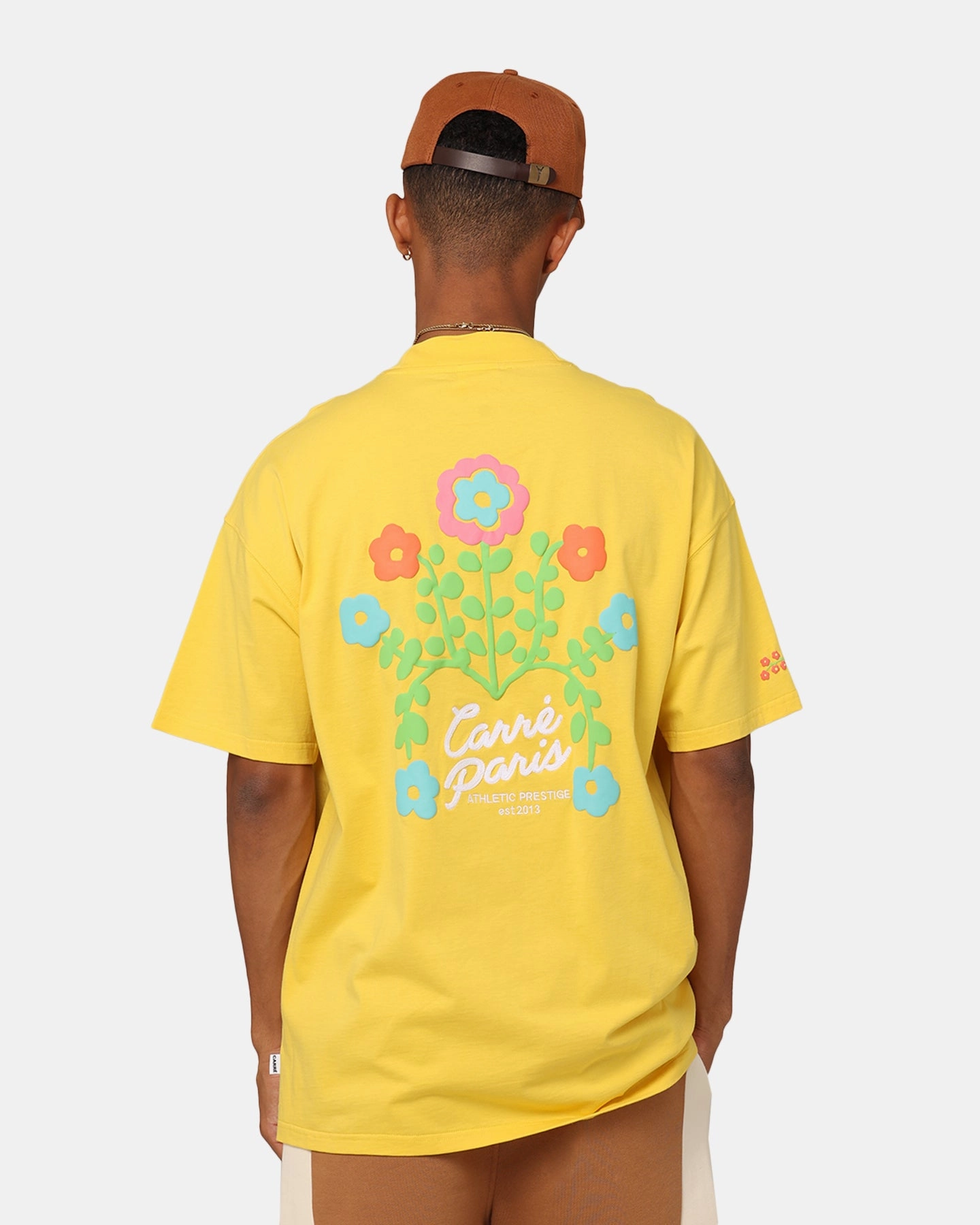 Eco-friendly Carre Floraux Oversized T-Shirt Yellow
