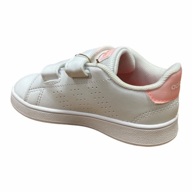 Adidas scarpa sneakers da bambina Advantage CF I GW0454 bianco-rosa zipper shoes Hyperelastic Polymer Insert