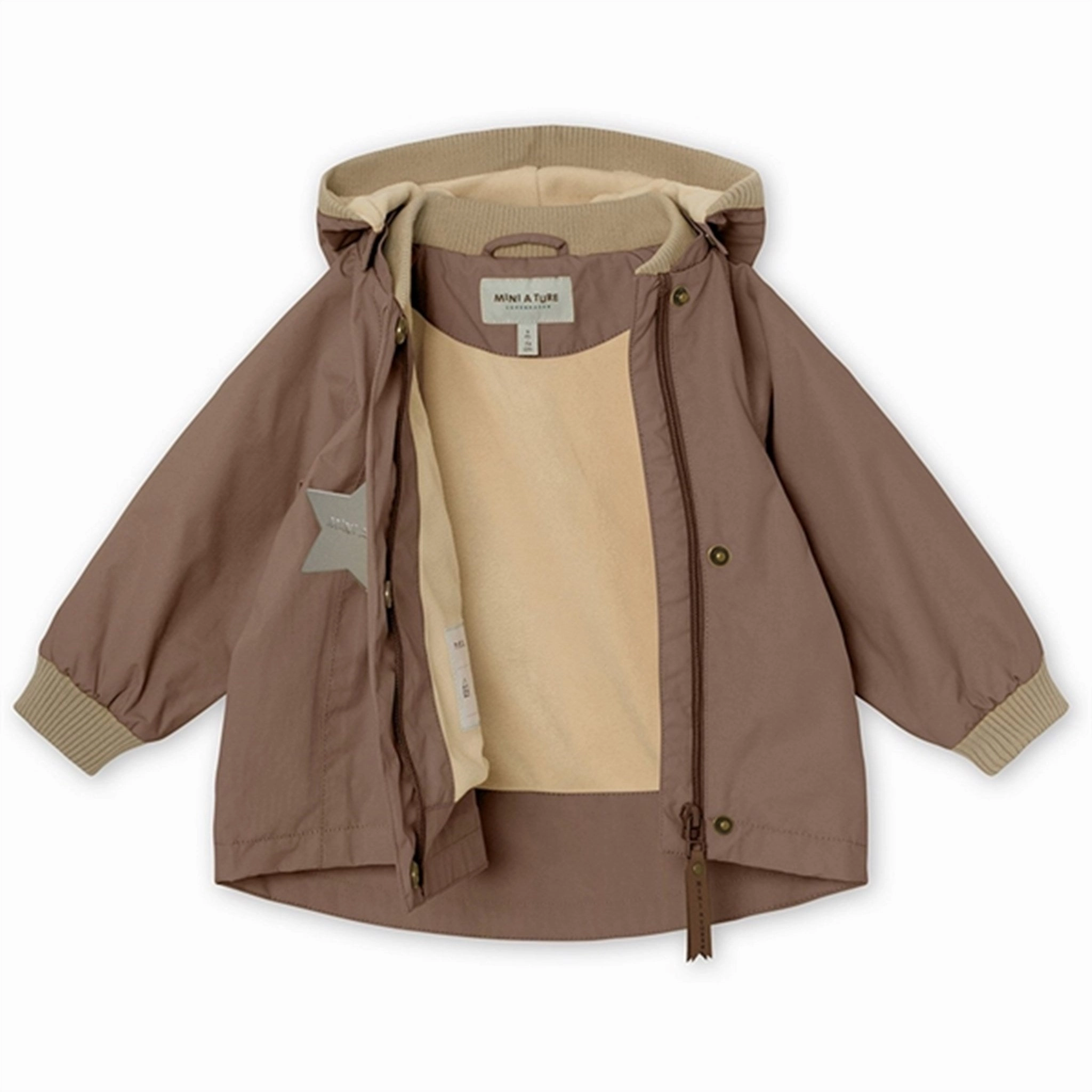 MINI A TURE Wai Spring Jacket w/Fleece Lining Brownie Kangaroo Pocket