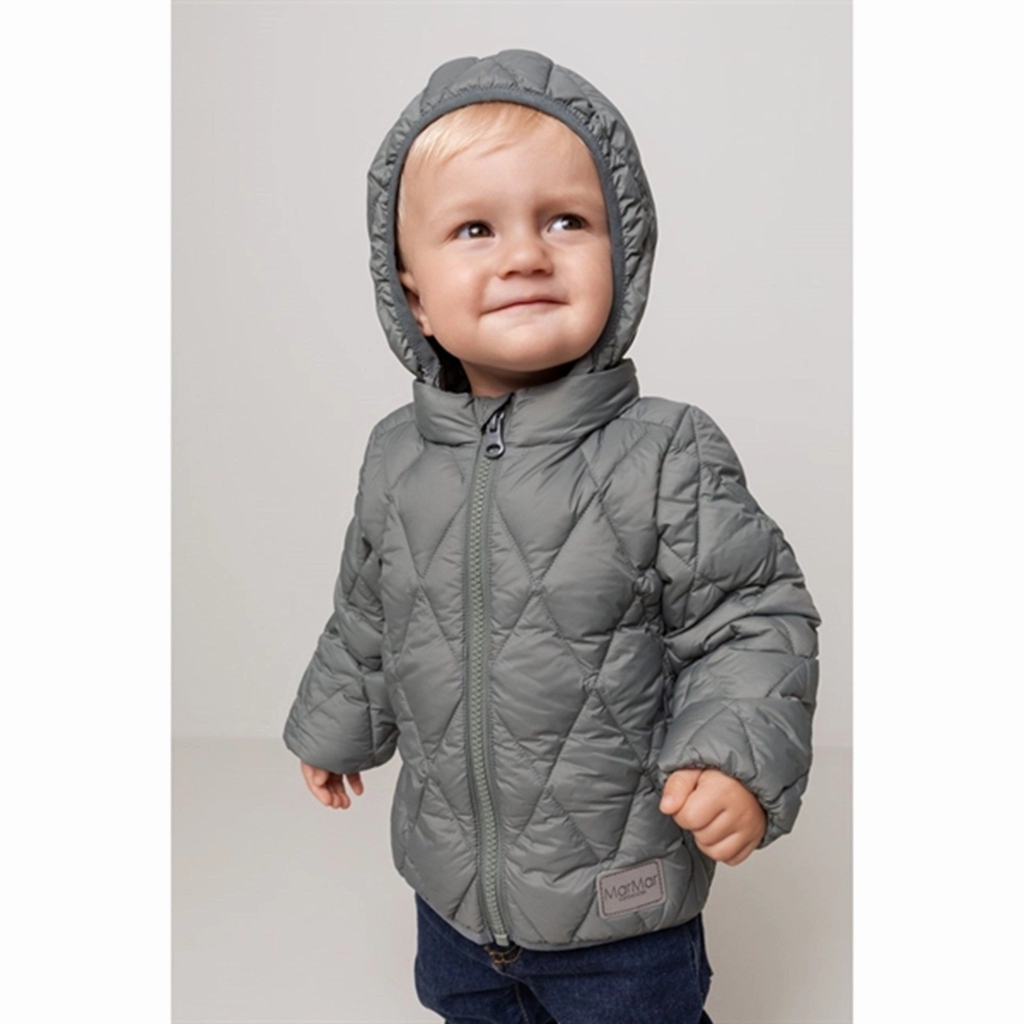 Mid Length MarMar Owen Light Puffer Down Jacket Greyish Green