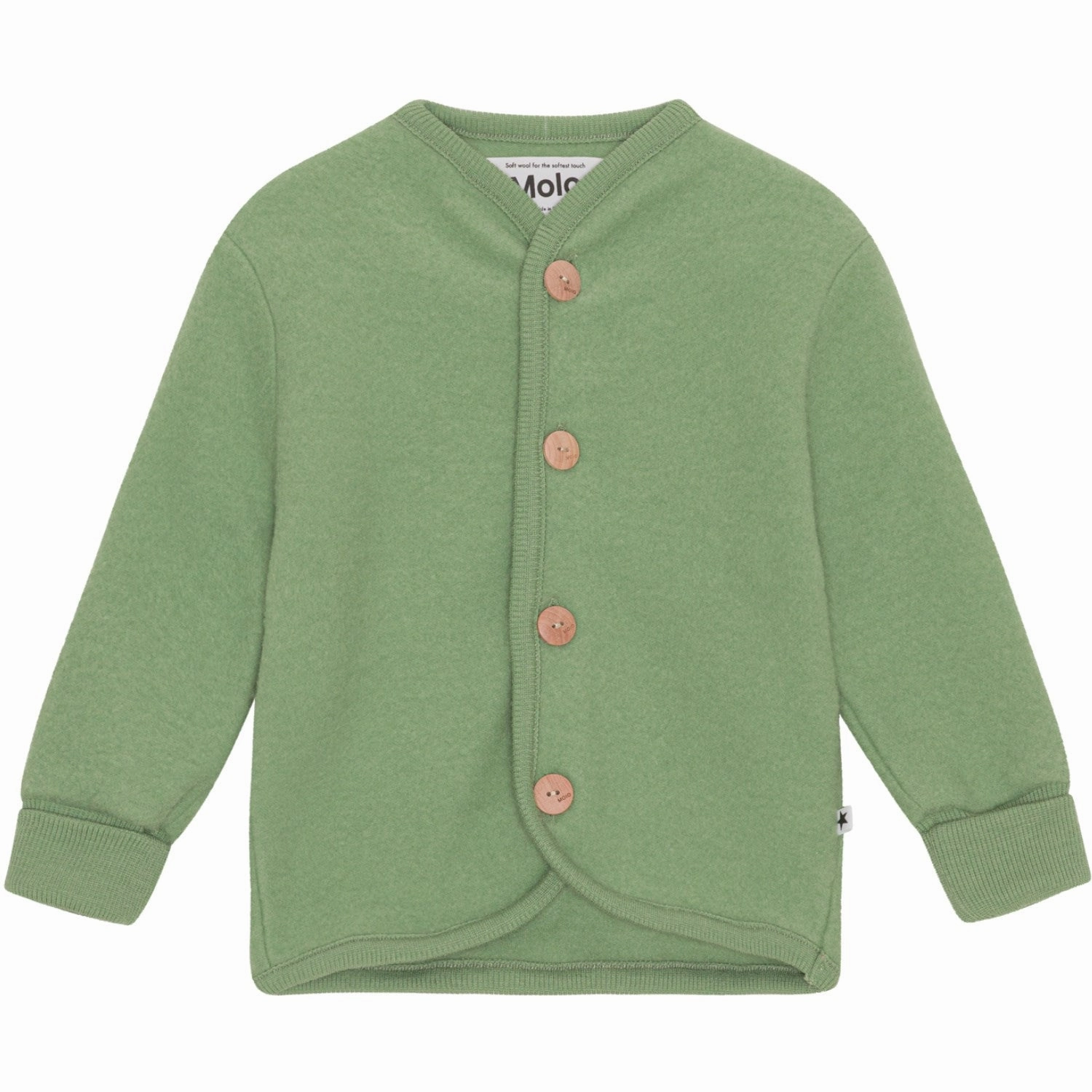 Molo Moss Green Umber Fleece Jacket NoiseFreeMaterial