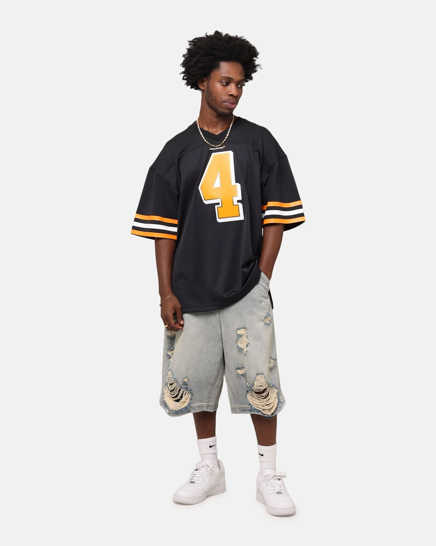 Sweat Resistant Finish Mitchell & Ness X Mclaren Lando Norris Mesh Jersey Black