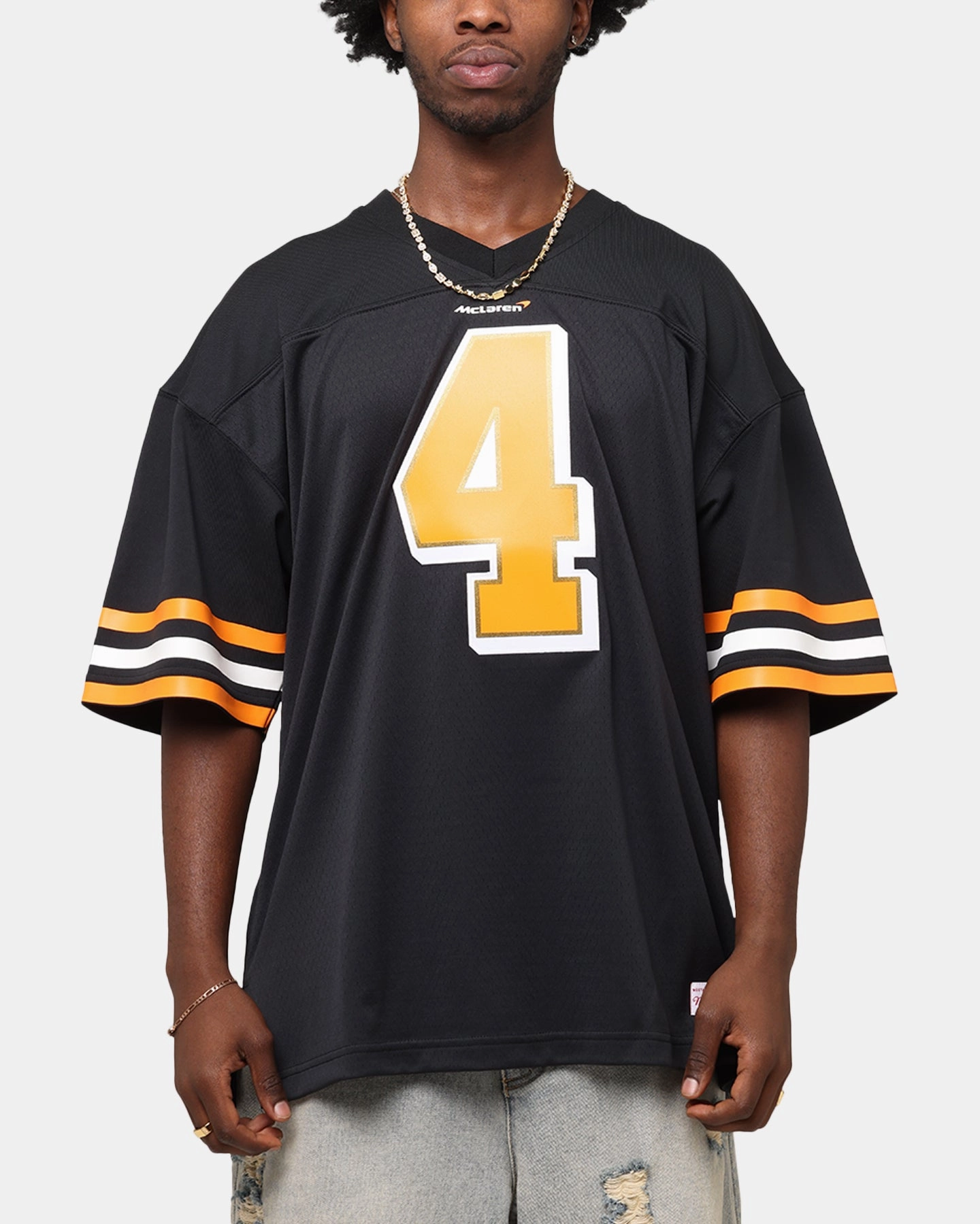 Mitchell & Ness X Mclaren Lando Norris Mesh Jersey Black Heat Transfer Graphics Under Layer