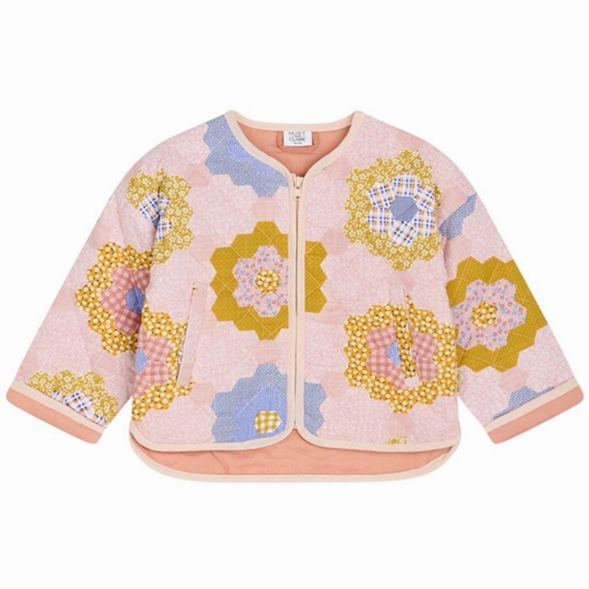 Smooth Flat Collar Hust & Claire Mini Peach Dust Ebony Quilted Jacket