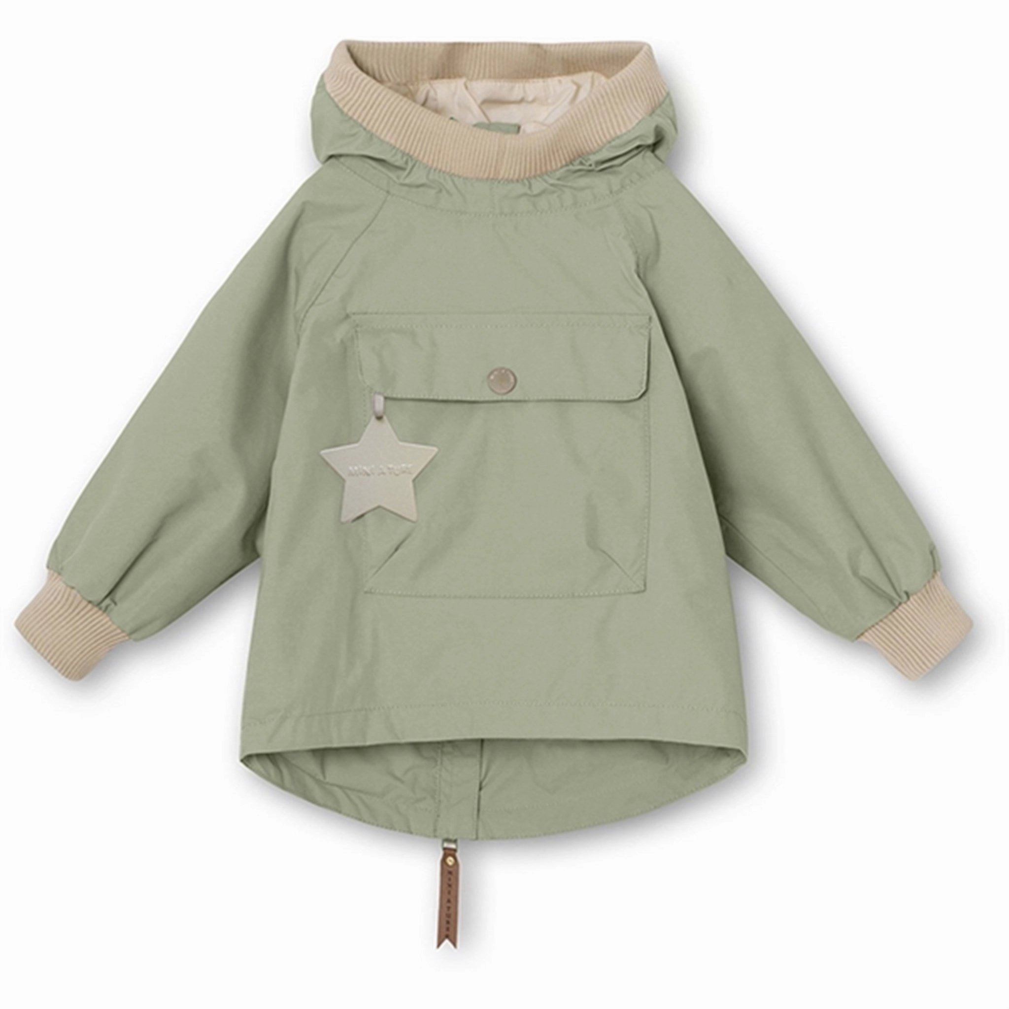 AdjustableDrawcordHem MINI A TURE Baby Vito Spring Anorak Desert Sage