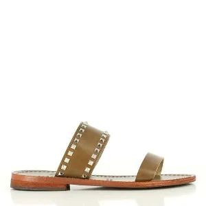 Antichi Romani 203 Elephant Tan Two-Straps Slides