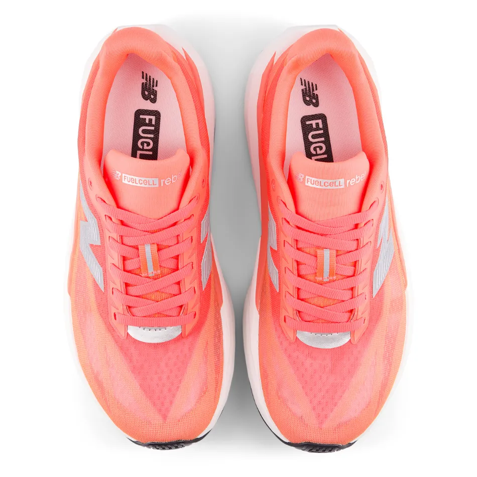 Non Slip Insole Long Walk New Balance Women's Fuelcell Rebel V5 Running Shoes in Urgent Red/White/Silver Metallic AW25