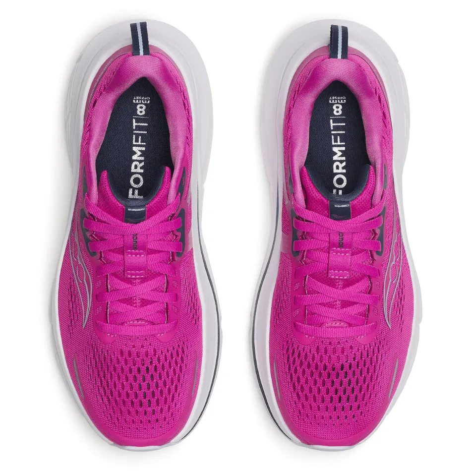 Dynamic Sole All-day shock absorption Saucony Women's Guide 18 Running Shoes in Fuchsia/Navy SS25