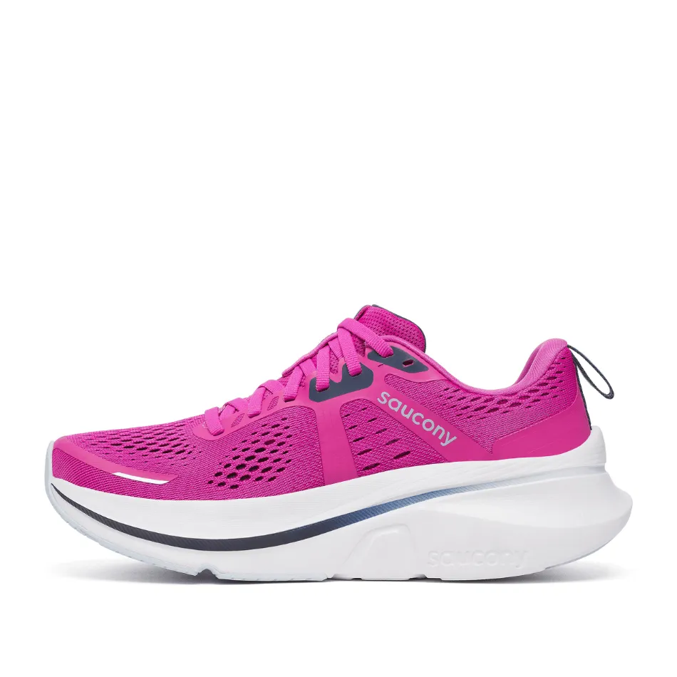 Saucony Women's Guide 18 Running Shoes in Fuchsia/Navy SS25 Urban Motion Footwear Essential