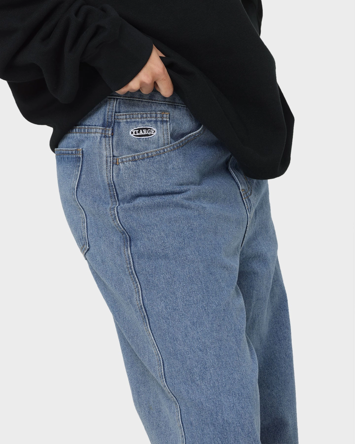 X-Large Bull Denim 91 Pants Mid Blue High Rise Design Seamless Technology