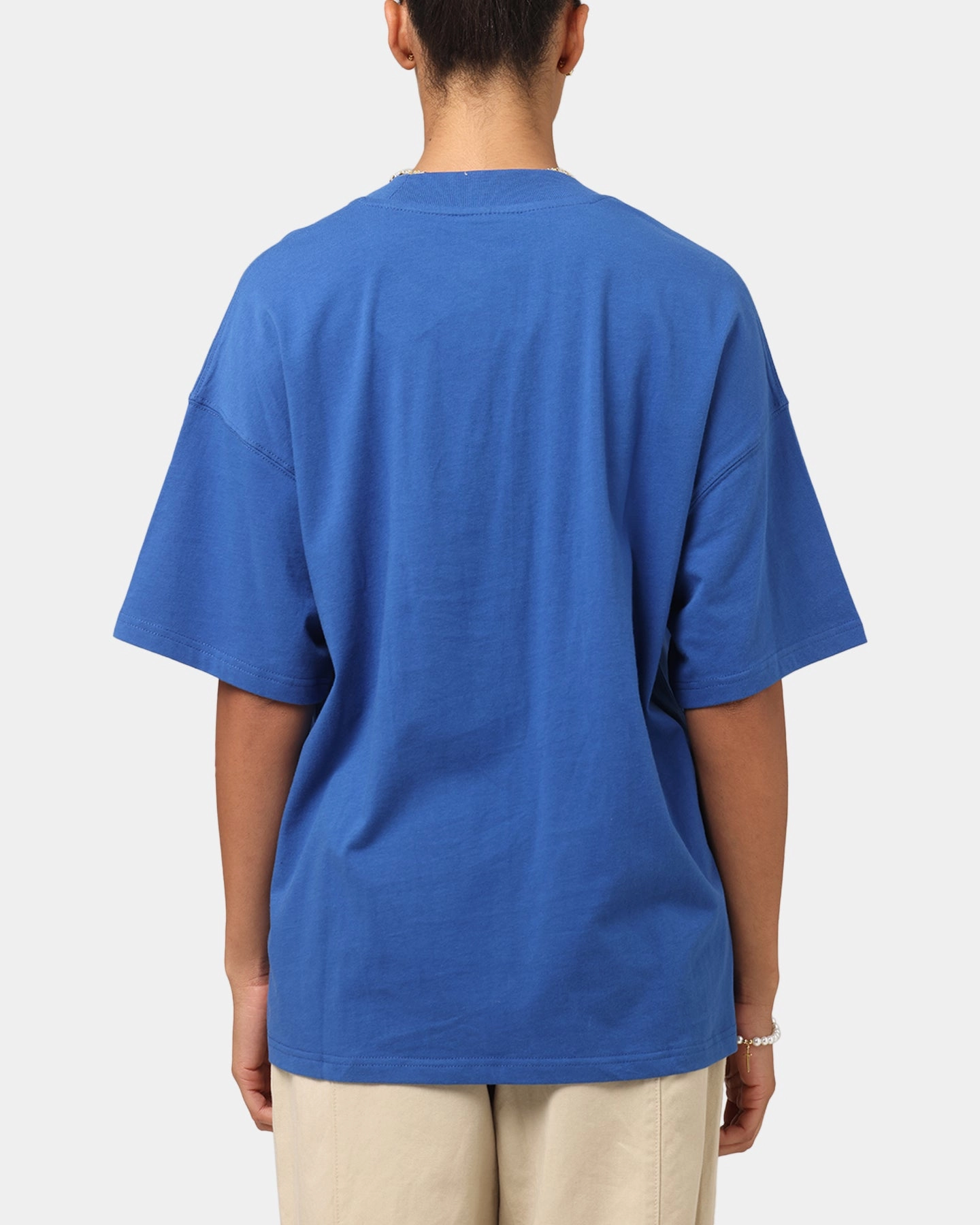 Carre Floral Pocket Oversized T-Shirt Blue Casual Wear