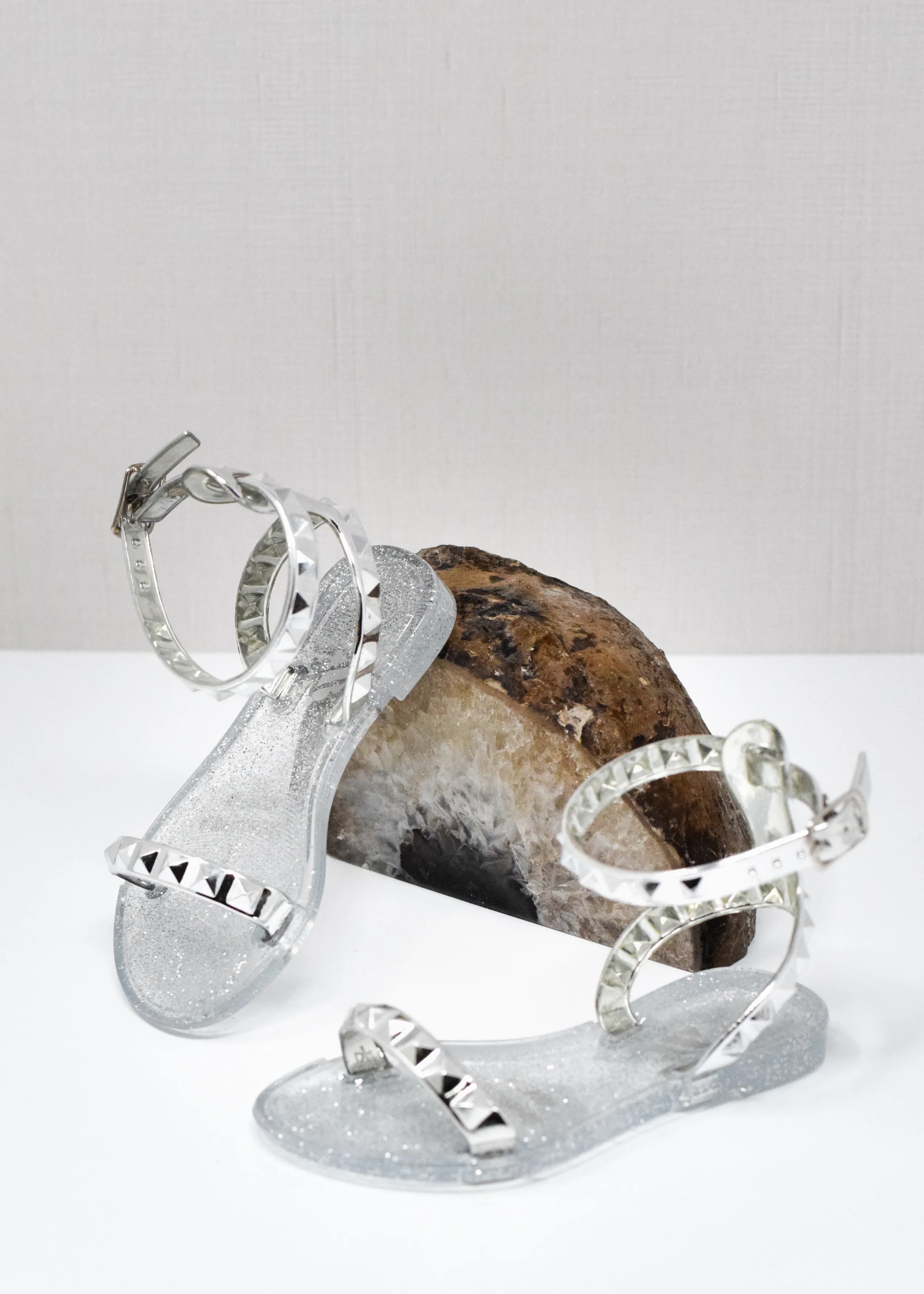 Aria Kid's Silver Jelly Sandals