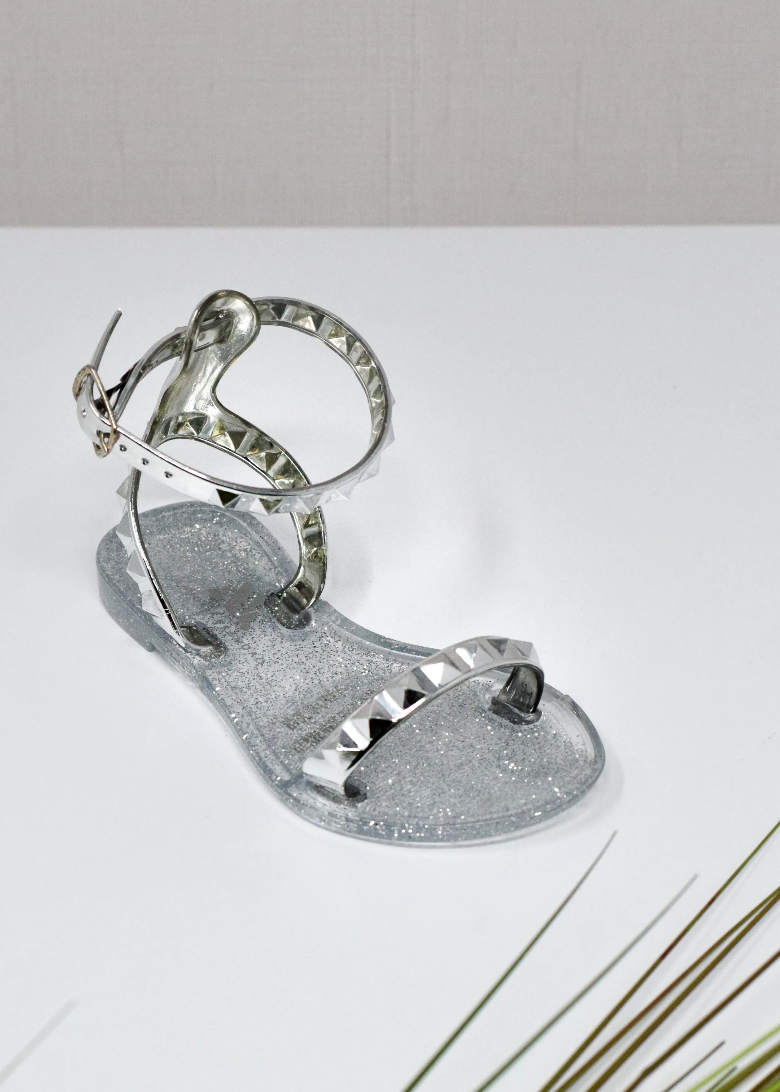 Aria Kid's Silver Jelly Sandals