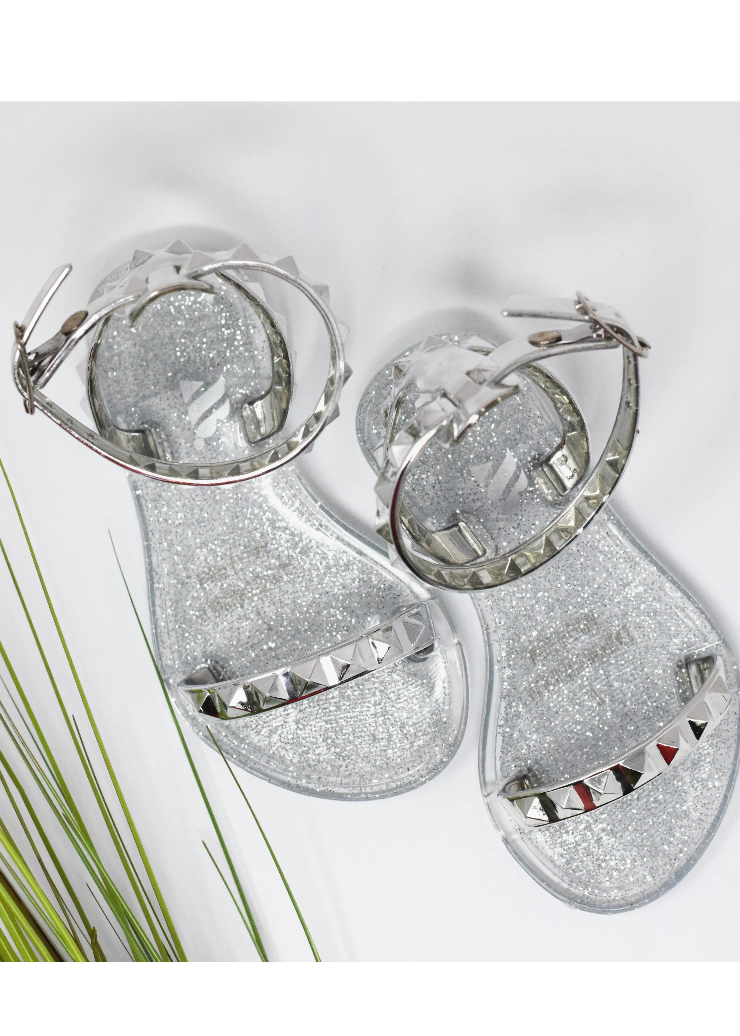 Aria Kid's Silver Jelly Sandals