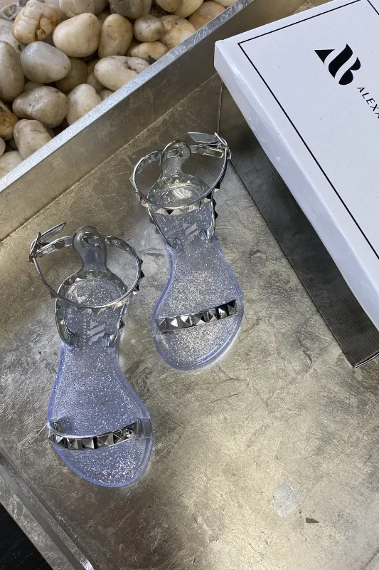 Aria Kid's Silver Jelly Sandals
