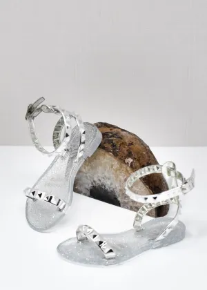 Aria Kid's Silver Jelly Sandals