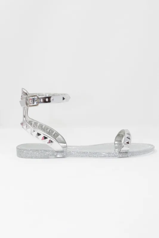 Aria Kid's Silver Jelly Sandals