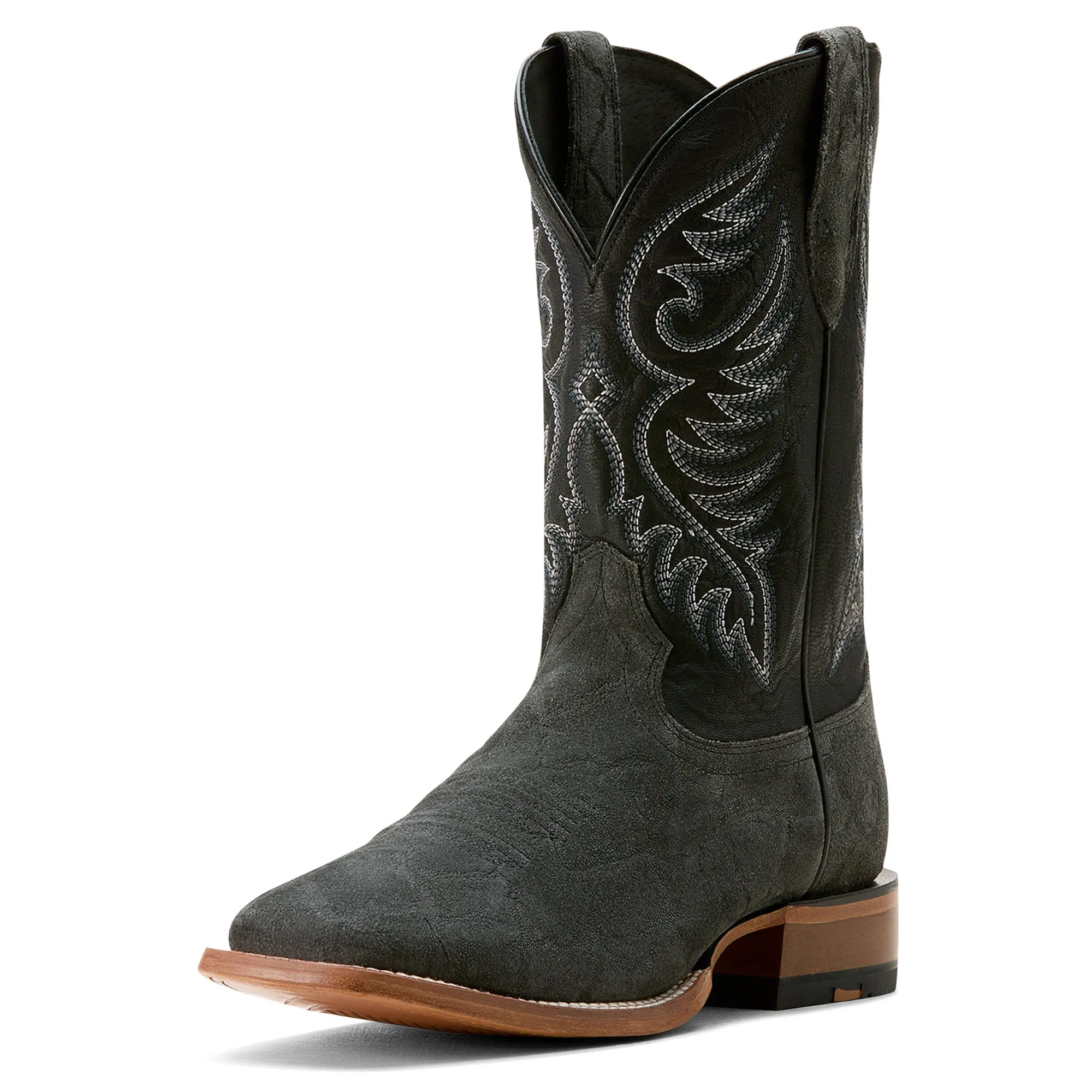 ARIAT WILEY BLACK ELEPHANT ROUGHOUT PRINT COWBOY BOOT
