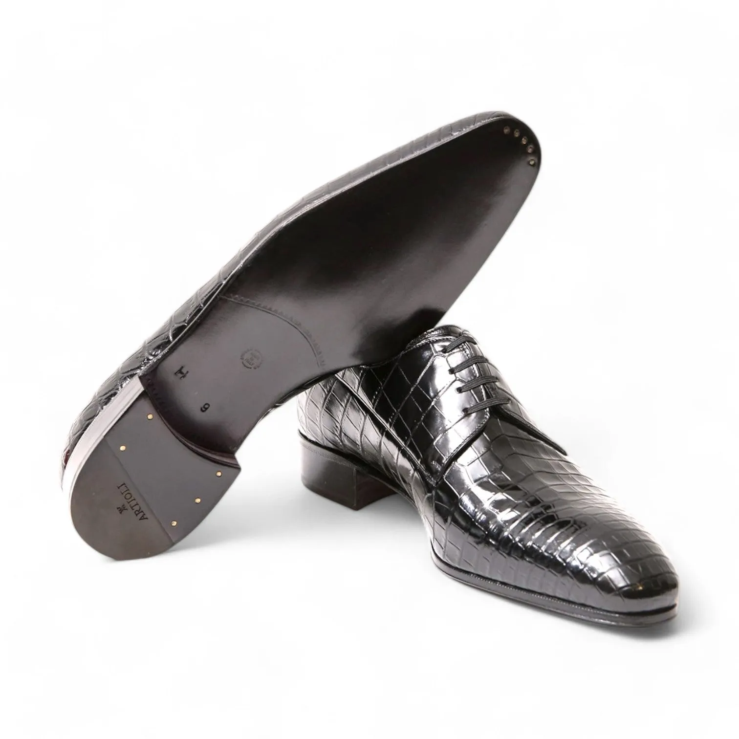Artioli Aurelio Men's Shoes Exotic Alligator Derby (ART1075)