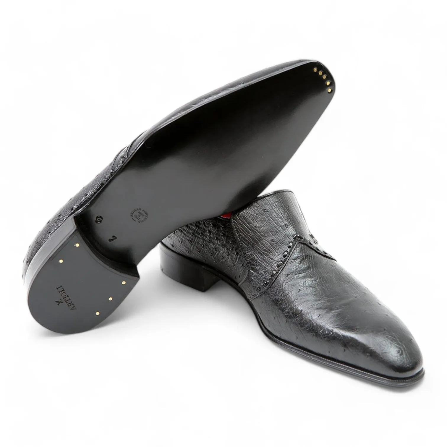 Artioli Ivo Men's Shoes Exotic Ostrich Formal Loafers (ART1016)