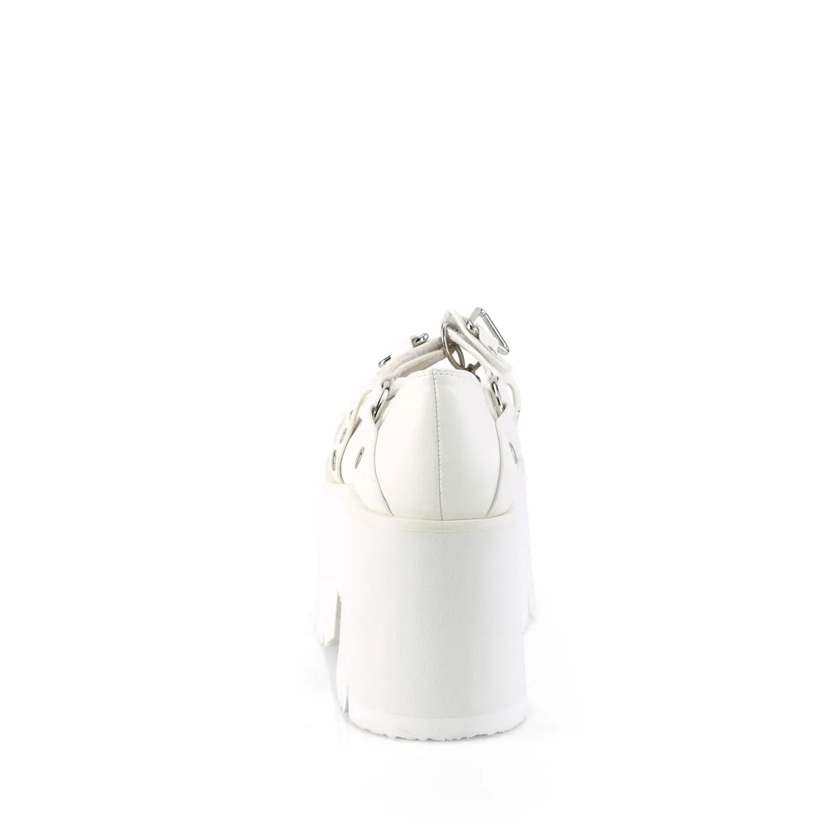 ASHES-33 DemoniaCult White Vegan Leather Sexy Women's Heels & Platform Shoes (Alternative Footwear)