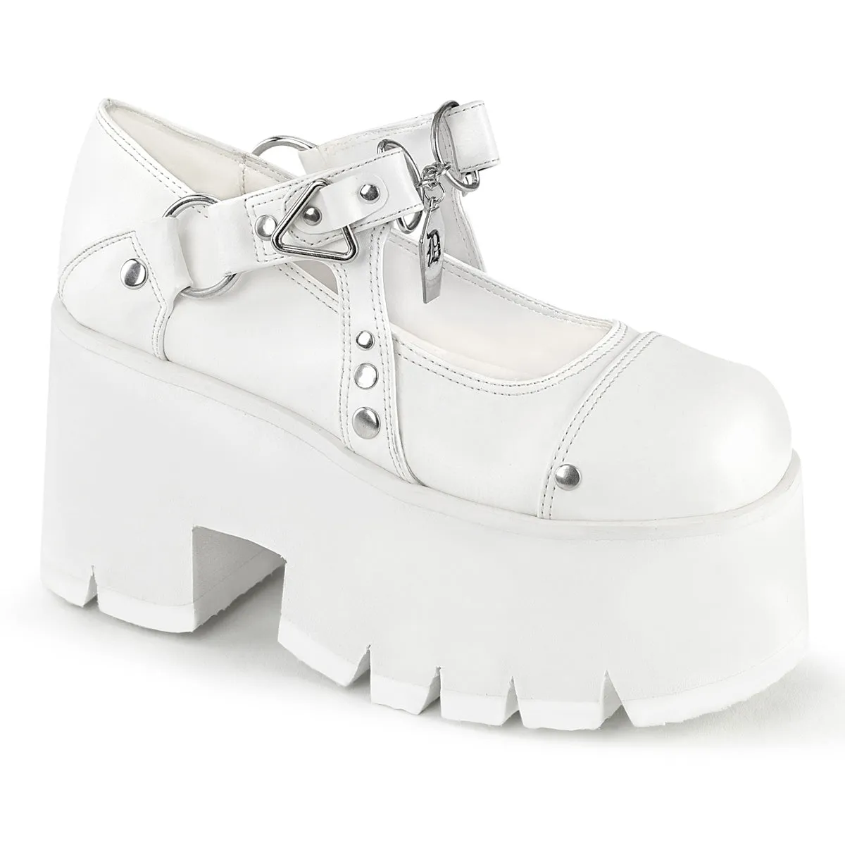 ASHES-33 DemoniaCult White Vegan Leather Sexy Women's Heels & Platform Shoes (Alternative Footwear)
