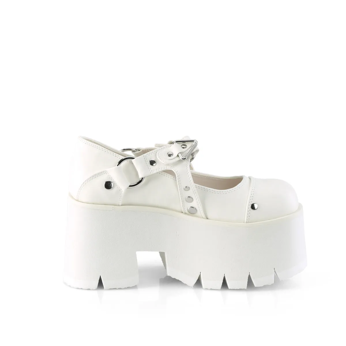 ASHES-33 DemoniaCult White Vegan Leather Sexy Women's Heels & Platform Shoes (Alternative Footwear)