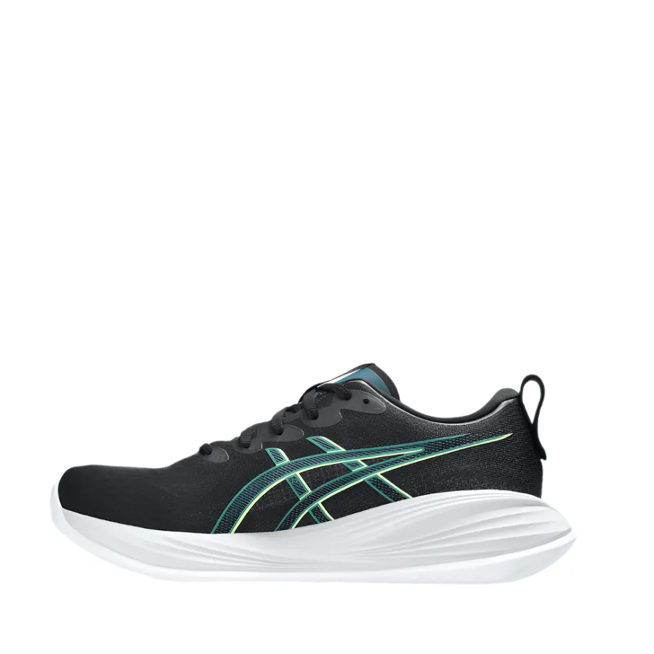 Low Top men's shoe style ASICS Men's GEL-CUMULUS 27 Running Shoes in Black/Lucid Yellow AW25