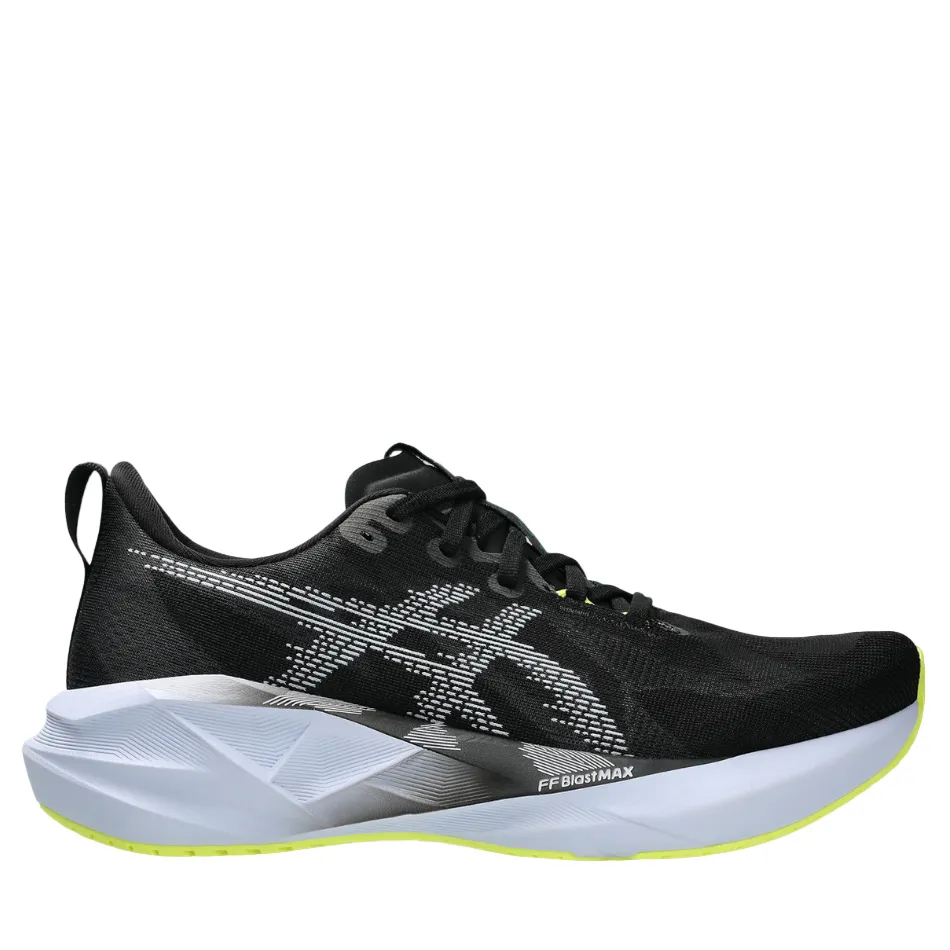 Comfortable ankle support ASICS Men's NOVABLAST 5 Running Shoes in Black/Blue Fade AW25