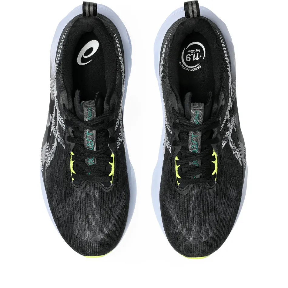 Enhanced Breathability Flex Zone Engineering ASICS Men's NOVABLAST 5 Running Shoes in Black/Blue Fade AW25