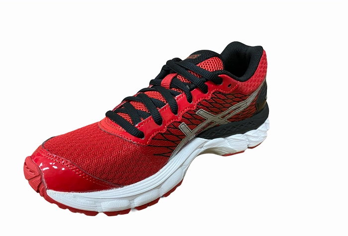 Asics scarpa da corsa per ragazzi Gel Nimbus 18 C600N 2393 rosso-argento-nero morning running footwear Secure Motion