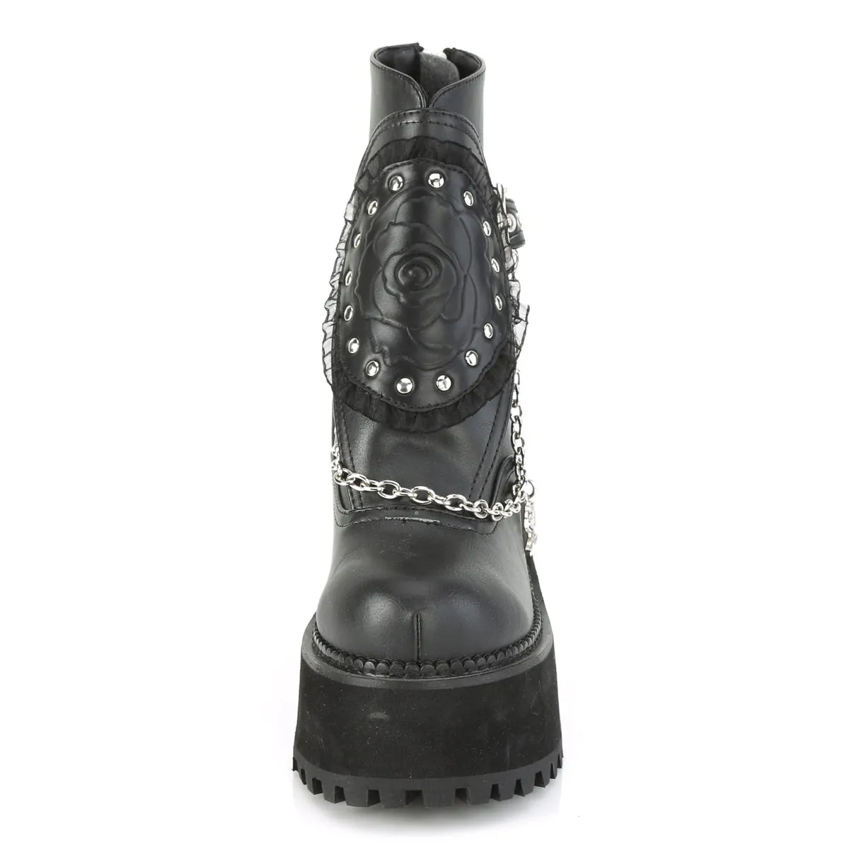 ASSAULT-55 Alternative Footwear Demoniacult Women's Ankle Boots Black Vegan Leather