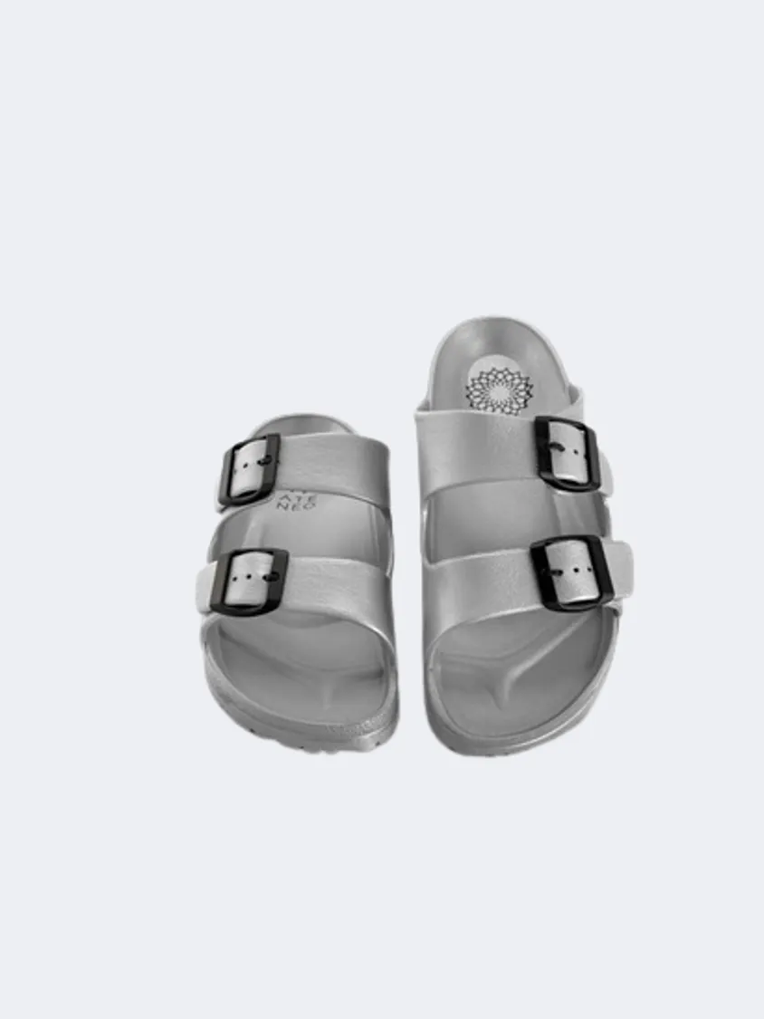 Ateneo Women Beach Slippers Silver
