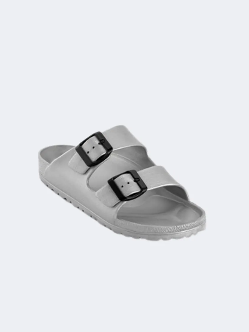 Ateneo Women Beach Slippers Silver