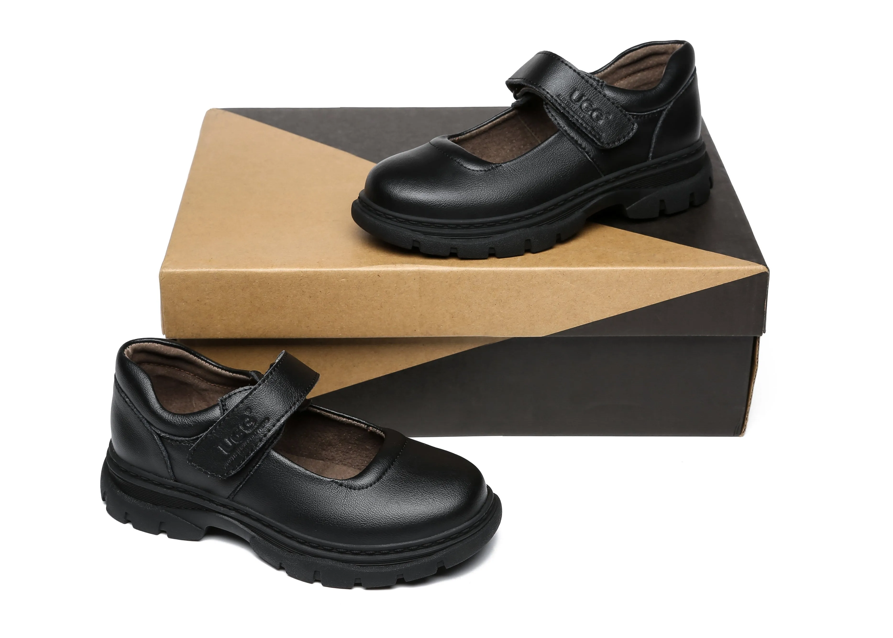 Australian Shepherd® Kids Leather School Shoes Chris with Removable Insole