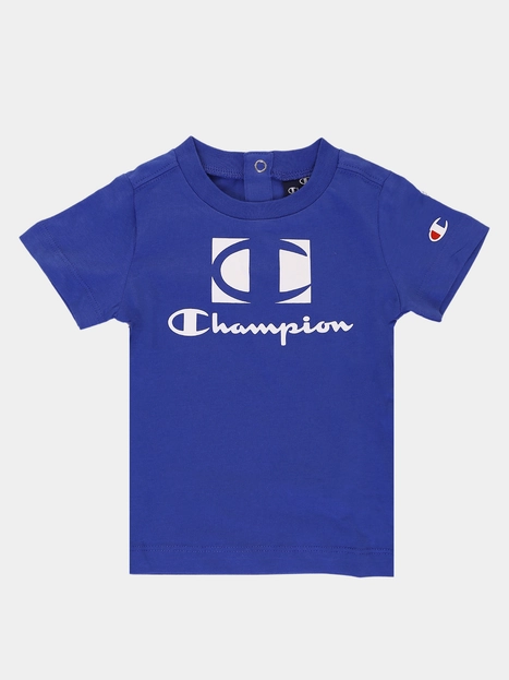 Comfy Vibes Champion completino da Bimbo Legacy American Classic maglietta manica corta e pantaloncino 306379 BS071 ETR bluette