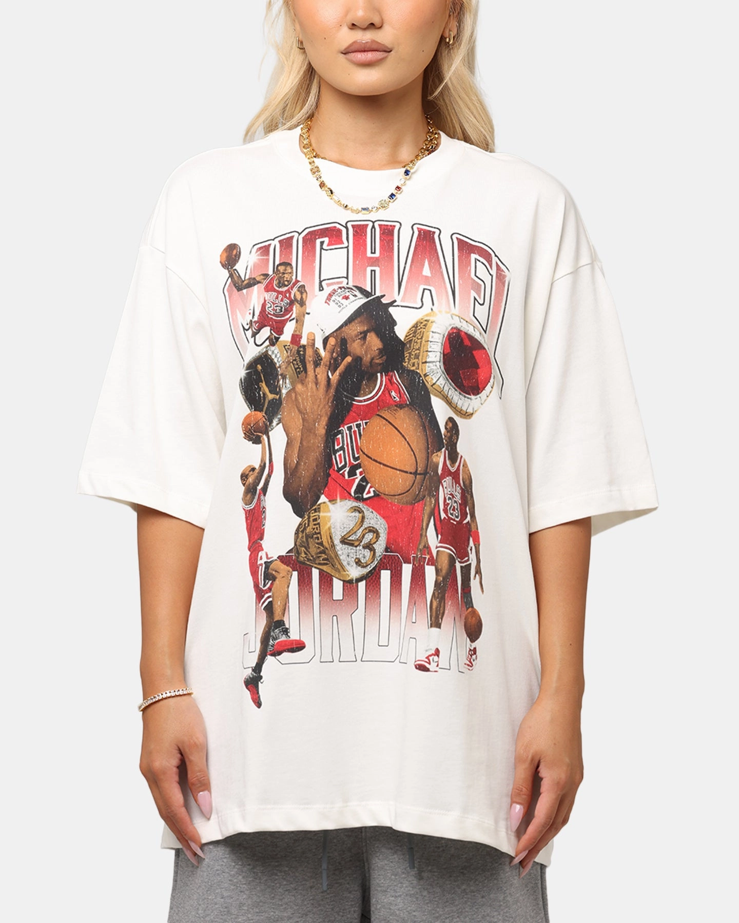 Fun Prints Jordan Jumpman Flight Essentials Graphic Oversized T-Shirt Sail