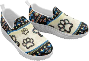 Aztec Tribal Women Fashion Loafers Stylish Slip On Shoes Vintage Dressy Sneaker Walking Slip Resistance