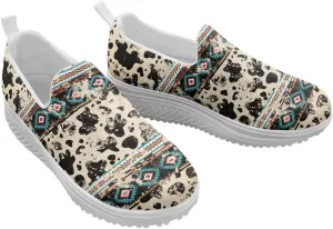 Aztec Tribal Women Fashion Loafers Stylish Slip On Shoes Vintage Dressy Sneaker Walking Slip Resistance