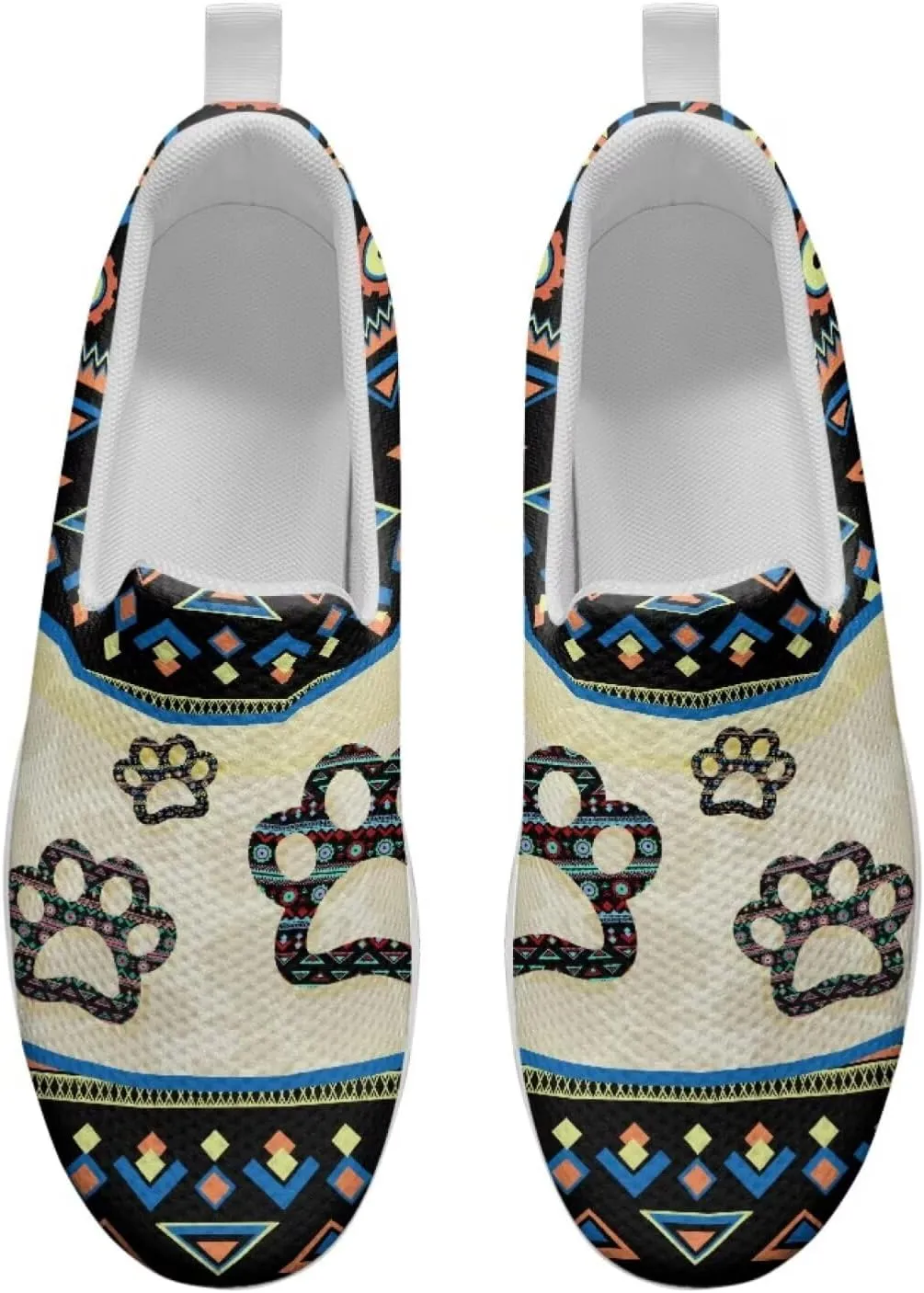Aztec Tribal Women Fashion Loafers Stylish Slip On Shoes Vintage Dressy Sneaker Walking Slip Resistance