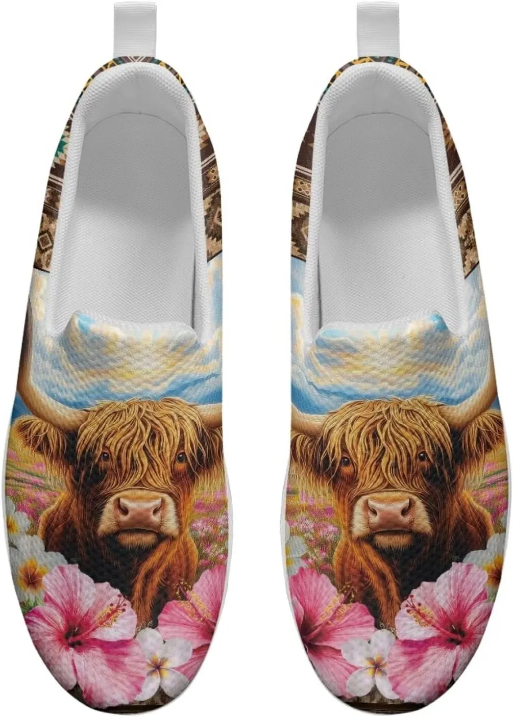 Aztec Tribal Women Fashion Loafers Stylish Slip On Shoes Vintage Dressy Sneaker Walking Slip Resistance