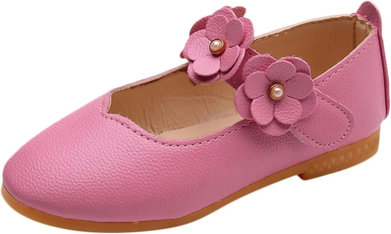 Baby-Girls and Toddler Closed Toe Mary Jane Flat Little/Big Kids Casual Flower Ballet Flat niform tyle
