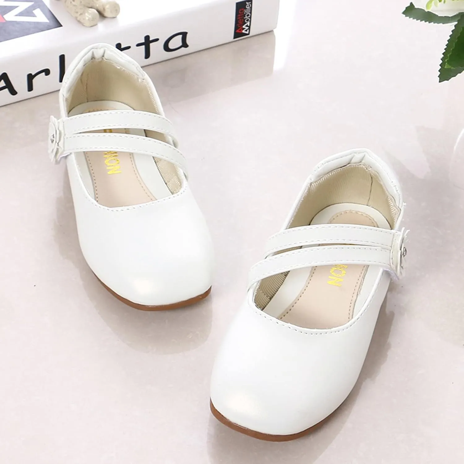 Baby Girls Dress Shoes Flower Girl Little Kids Mary Jane Ballet Flats Flower Wedding Party Communion Shoes