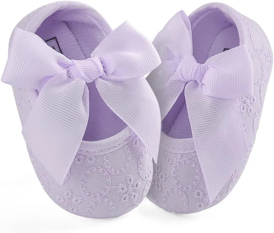 Baby Girls Princess Bowknot Soft Sole Cloth Crib Shoes Sneaker