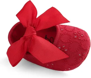 Baby Girls Princess Bowknot Soft Sole Cloth Crib Shoes Sneaker