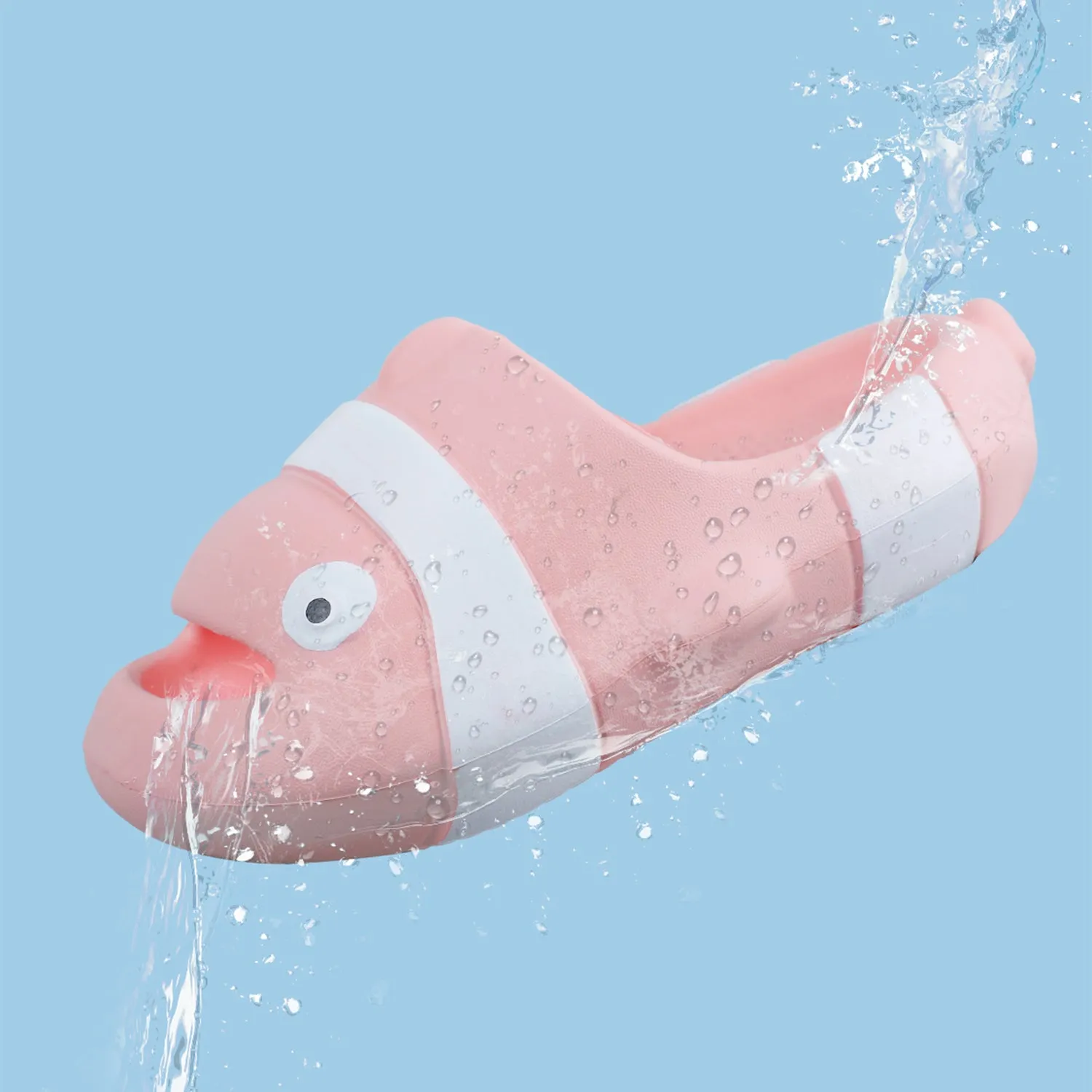 Baby Moo Nemo Waterproof Soft Slippers Anti-Skid Sliders - Pink