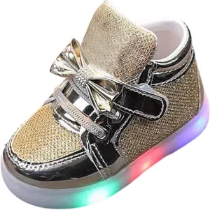 Baby Toddler Boys Girl Led Light Up Casual Shoes 1‐7 Years Kids 𝗖artoon Rabbit Luminous Bow Sport Shoes Sneakers